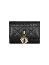 My Trifold Wallet Cannage Lambskin Black S6026ONMJ M900 - DIOR - BALAAN 1