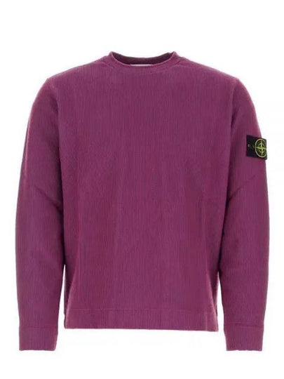 Men's Wappen Patch Crewneck Knit Sweatshirt Magenta - STONE ISLAND - BALAAN 2