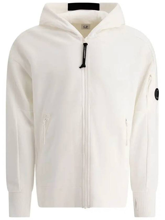 Diagonal Raised Fleece Hooded Jacket White - CP COMPANY - BALAAN 2