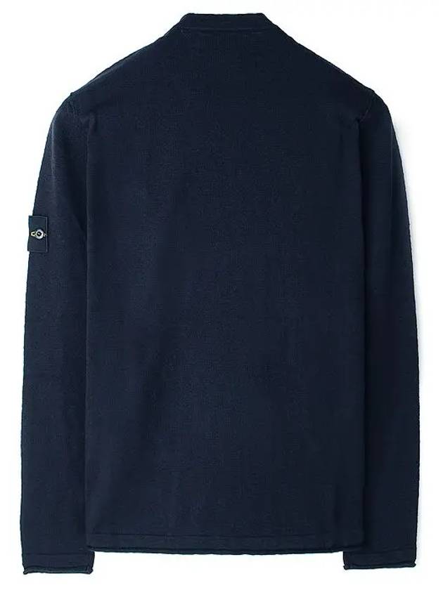 Logo Organic Cotton Long Sleeve T-Shirt Navy Blue - STONE ISLAND - BALAAN 3