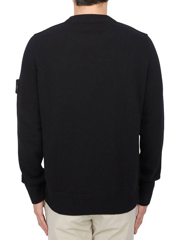 Compass Badge Wool Knit Top Black - STONE ISLAND - BALAAN 4