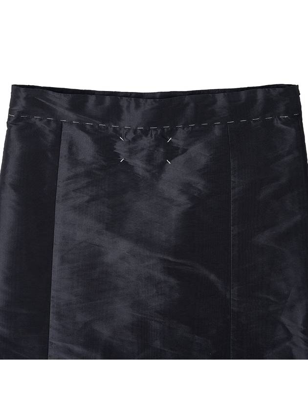 Moire Effect Silk A-Line Skirt Black - MAISON MARGIELA - BALAAN 6