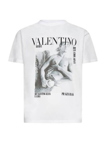 Archive Print Short Sleeve T-Shirt White - VALENTINO - BALAAN 1