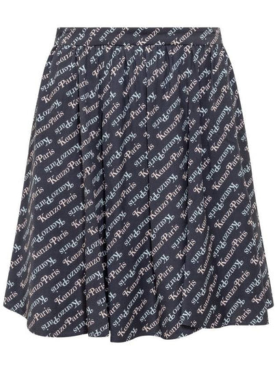 All Logo Print A Line Skirt Navy - KENZO - BALAAN 2