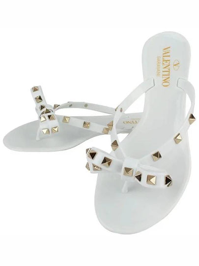 Women's Rockstud Flip Flops White - VALENTINO - BALAAN 2