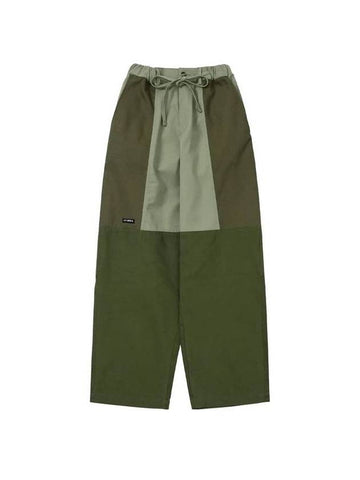 Tree Mixed Cotton Wide Pants Khaki - AJOBYAJO - BALAAN 1