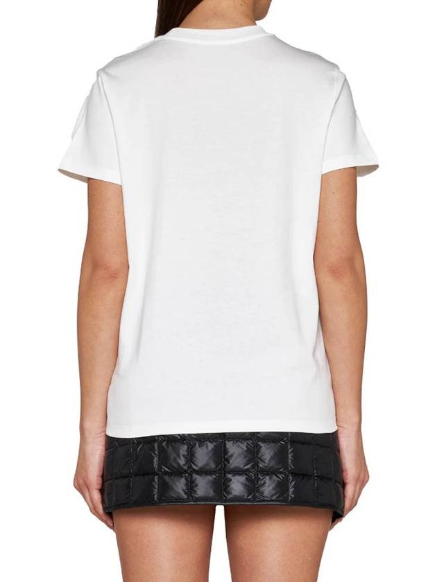 Women's Embroidered Logo Short Sleeve T-Shirt White - MONCLER - BALAAN 5