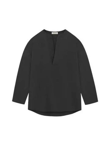 Men s Poplin Long Sleeve Shirt FGLW50 008POP BLACK - FEAR OF GOD - BALAAN 1