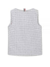 Tweed Bateau Column Top Sleeveless Medium Grey - THOM BROWNE - BALAAN 1