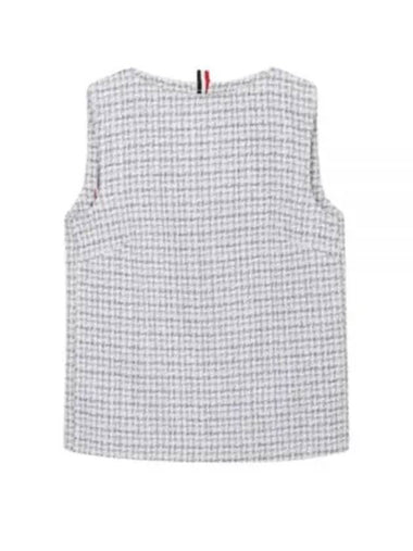 Tweed Bateau Column Top Sleeveless Medium Grey - THOM BROWNE - BALAAN 1