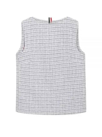 Tweed Bateau Column Top Sleeveless Medium Grey - THOM BROWNE - BALAAN 1