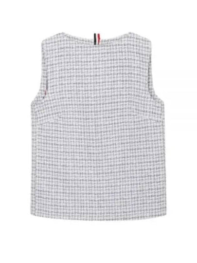 Tweed Bateau Column Top Sleeveless Medium Grey - THOM BROWNE - BALAAN 2