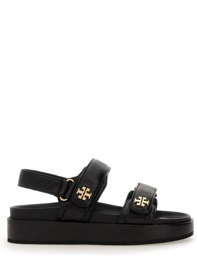 Kira Sports Logo Leather Sandals Black - TORY BURCH - BALAAN 3