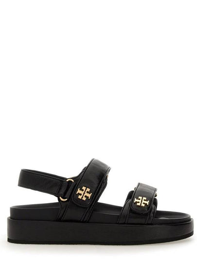 Kira Sports Logo Leather Sandals Black - TORY BURCH - BALAAN 2