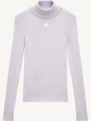 High Neck Knit Top Dark Lilac - COURREGES - BALAAN 1