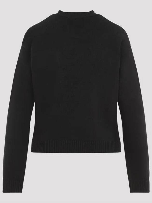 Intarsia Wool Knit Top Black - GUCCI - BALAAN 4