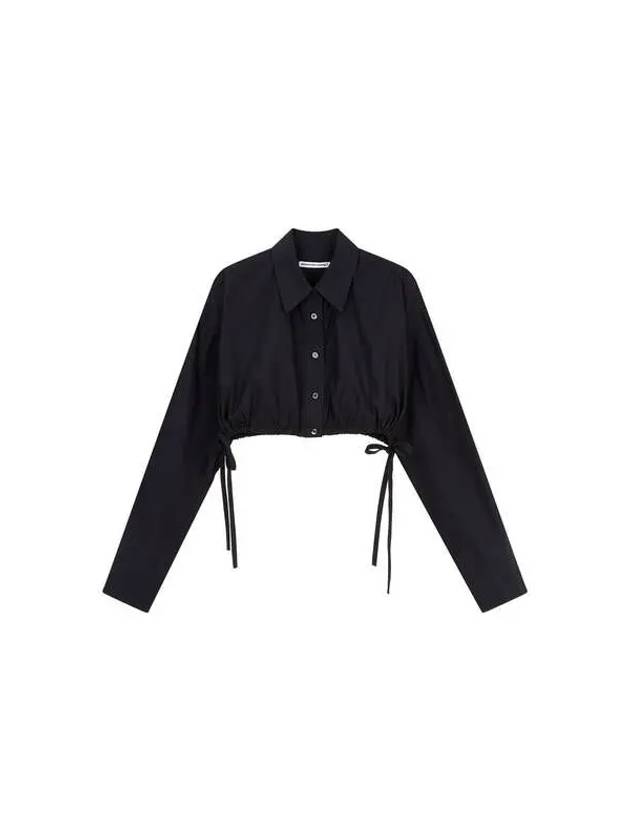 Side string cropped shirt black 271023 - ALEXANDER WANG - BALAAN 1