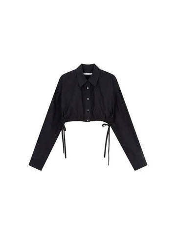 Side string cropped shirt black 271399 - ALEXANDER WANG - BALAAN 1