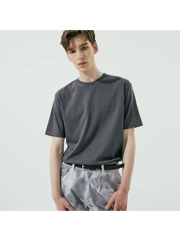 Supima Cotton Lux Short Sleeve T-Shirt Dark Grey - NOIRER - BALAAN 2