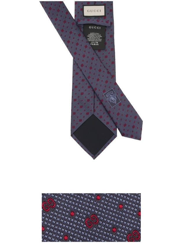 GG Dot Pattern Silk Tie Navy - GUCCI - BALAAN 4