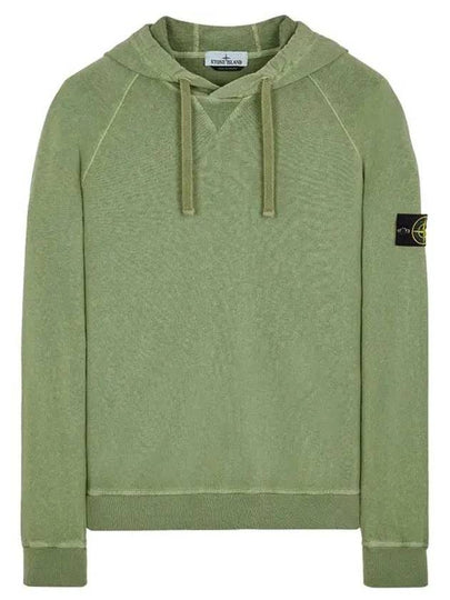 Men's Waffen Patch OLD Treatment Cotton Hoodie Sage Green - STONE ISLAND - BALAAN 2