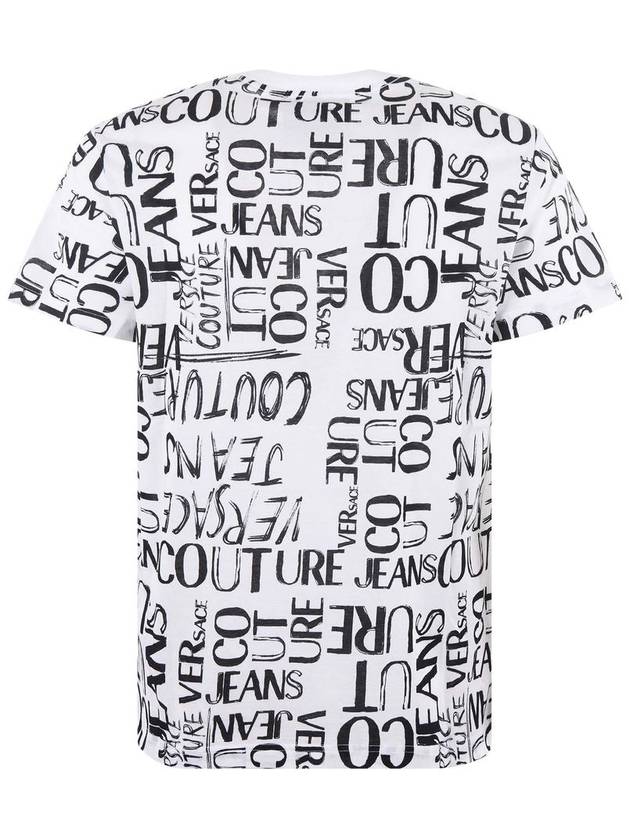 all-over logo lettering short sleeve t-shirt white - VERSACE - BALAAN 3