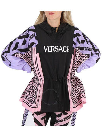 Versace Ladies Greca Combo Hooded Parka, Brand Size 36 (US Size 0) - VERSACE - BALAAN 1