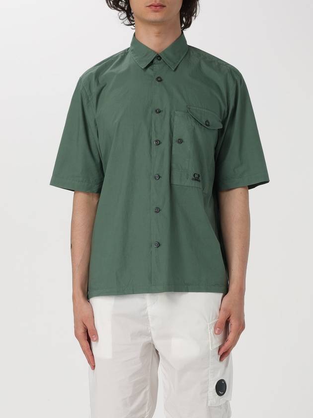 Cotton Popeline Short Sleeve Shirt Green - CP COMPANY - BALAAN 2