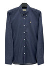 Fox Head Embroidered Classic Cotton Long Sleeve Shirt Navy - MAISON KITSUNE - BALAAN 2