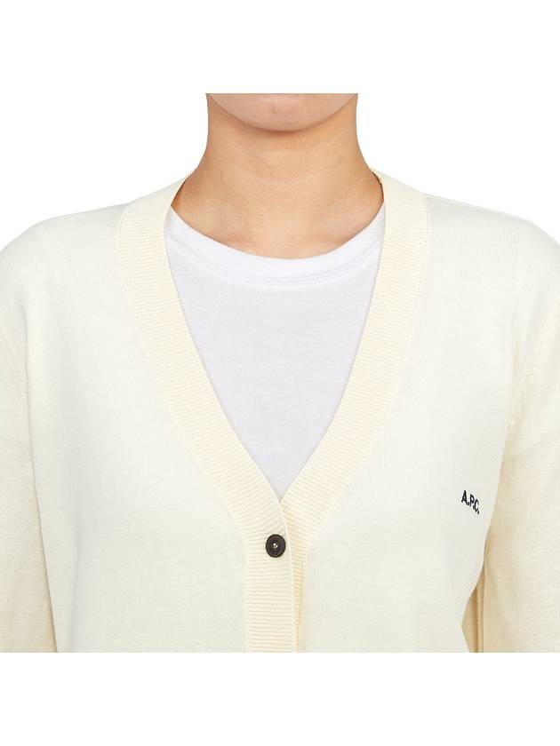 Bella Logo Embroidery Cardigan Ivory - A.P.C. - BALAAN 6