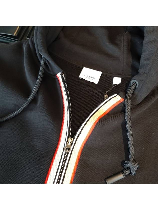 Icon Stripe Zip-Up Hoodie Black - BURBERRY - BALAAN 6