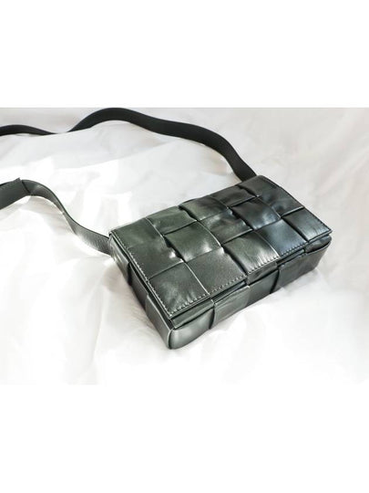 Cassette Intrecciato Small Leather Cross Bag Dark Green - BOTTEGA VENETA - BALAAN 2