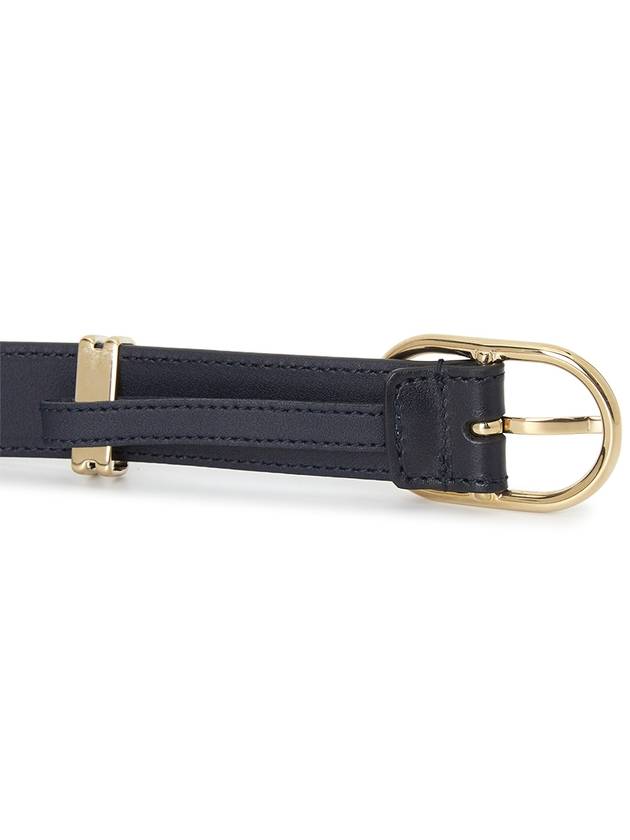 Round Interlocking G Leather Belt Navy - GUCCI - BALAAN 5