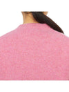 Embroidered Logo Crew Neck Wool Knit Top Pink - SPORTY & RICH - BALAAN 8