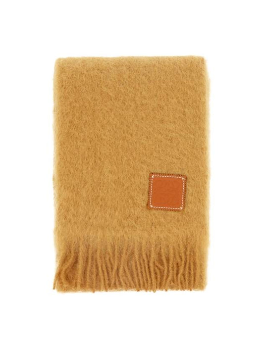 Anagram Fringe Mohair Scarf Brown - LOEWE - BALAAN 1