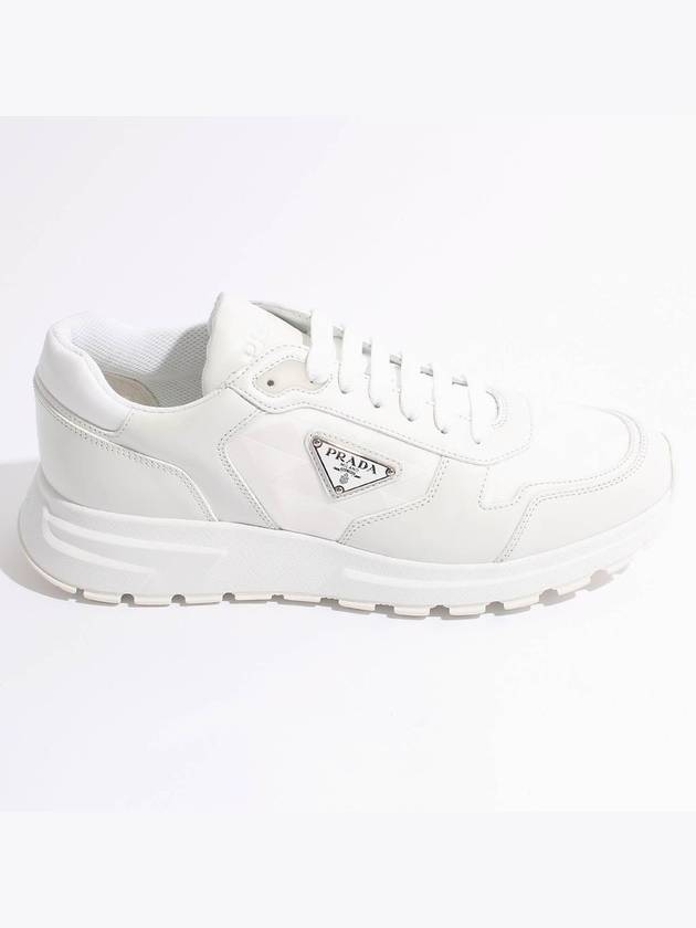 Leather Re-Nylon High Top Sneakers White - PRADA - BALAAN 2