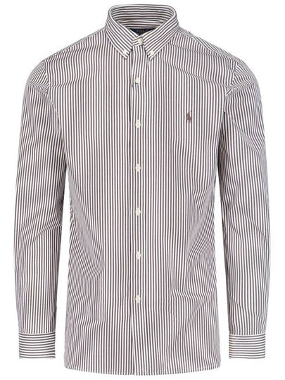 All Fit Striped Long Sleeve Shirt Brown - POLO RALPH LAUREN - BALAAN 2