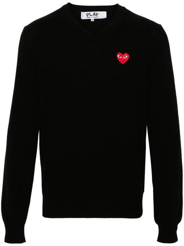 Comme Des Garçons Play Sweater Red Emblem Knit Clothing - COMME DES GARCONS PLAY - BALAAN 1