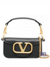Gold Hardware V Logo Shoulder Bag Black - VALENTINO - BALAAN 2