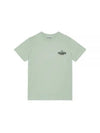 Logo Print Relaxed Fit Short Sleeve T-Shirt Aqua Form - GANNI - BALAAN 2