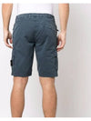 Men's Wappen Patch Pocket Bermuda Cargo Shorts Navy - STONE ISLAND - BALAAN 5