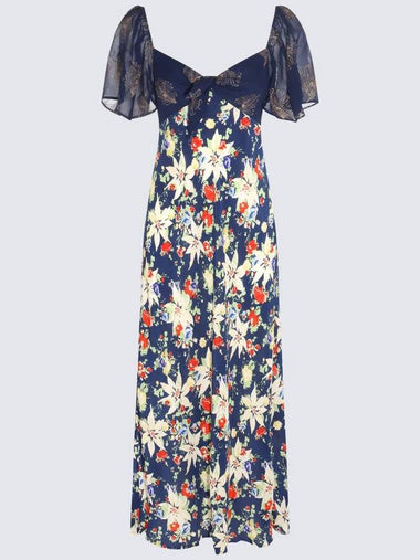 Rixo Navy Silk Paltrow Dress - RIXO LONDON - BALAAN 1