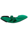 Scrunch Satin Ballerina Kelly Green - GANNI - 1