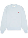 Cotton Heart Logo Sweatshirt Blue - AMI - BALAAN 3