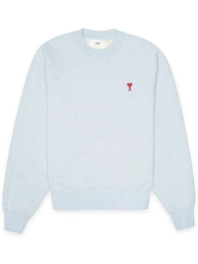 Cotton Heart Logo Sweatshirt Blue - AMI - BALAAN 2