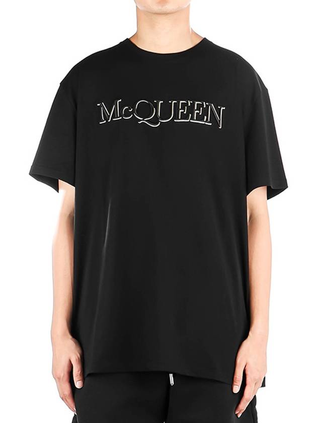 Girocolo Logo Short Sleeve T-Shirt Black - ALEXANDER MCQUEEN - BALAAN 2