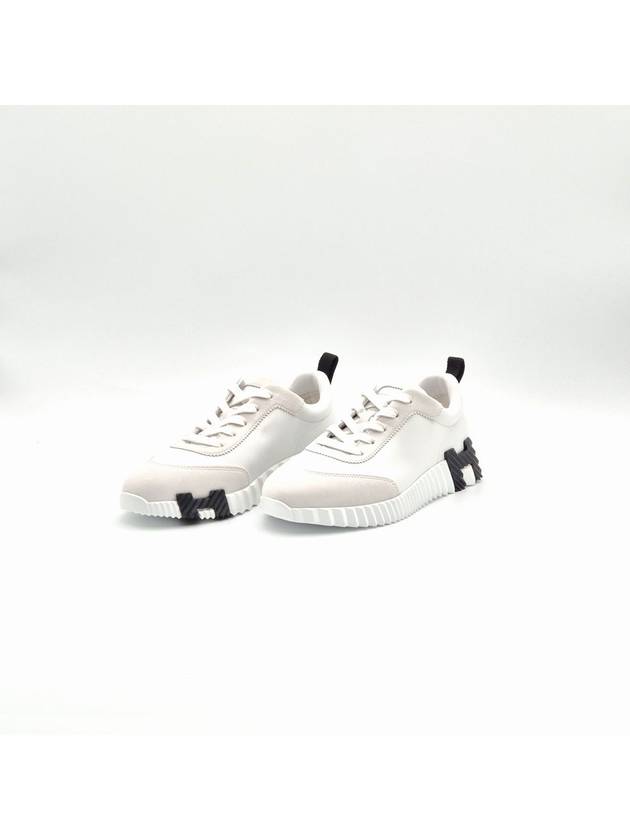 Bouncing Leather Low Top Sneakers Blanc - HERMES - BALAAN 5