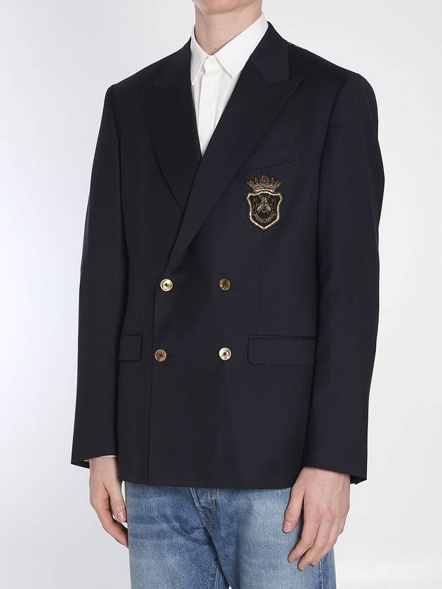 Double-breasted jacket with patch - DOLCE&GABBANA - BALAAN 2