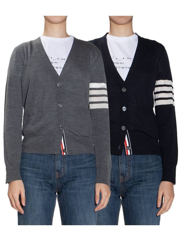 24SS Diagonal Armband Wool Cardigan Women FKC334A Y1014 - THOM BROWNE - BALAAN 1