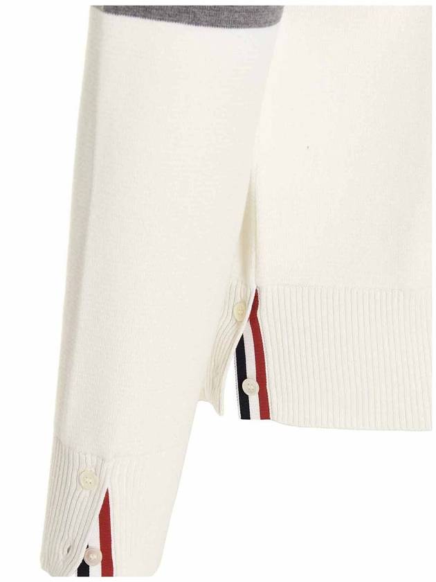 4 Bar Armband Milano Stitch Knit Top White - THOM BROWNE - BALAAN 5